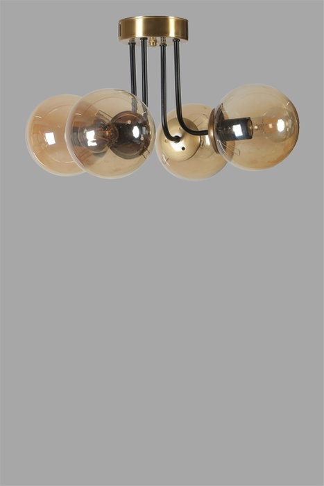 Opviq Pablo 4 Lü Eskitme Bal Camlı Avize - Ámbar, Oro y Negro Opviq Pablo 4 Lü Eskitme Bal Camlı Avize - Ámbar, Oro y Negro